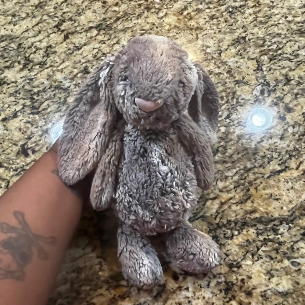 Jellycat Bashful Woodland Babe Bunny‎ Retired Plush 12" Marbled Gradient Brown
